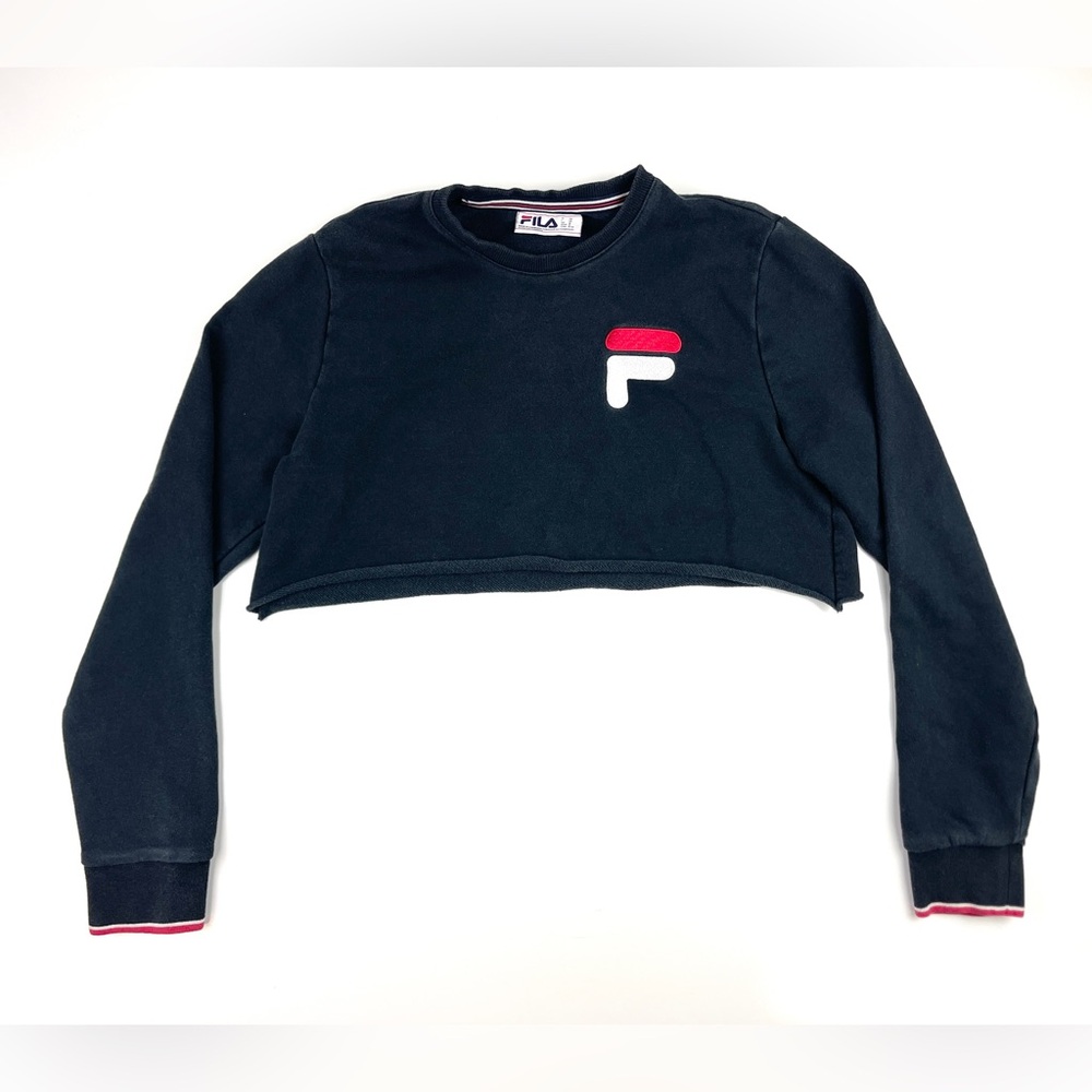 Black Fila Crop Sweatshirt Size Medium